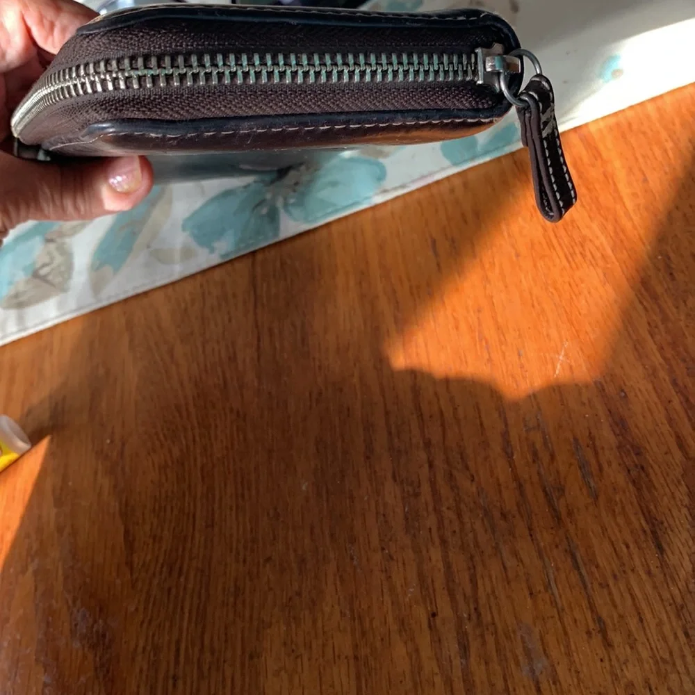Coach Leather Zip Around Wallet